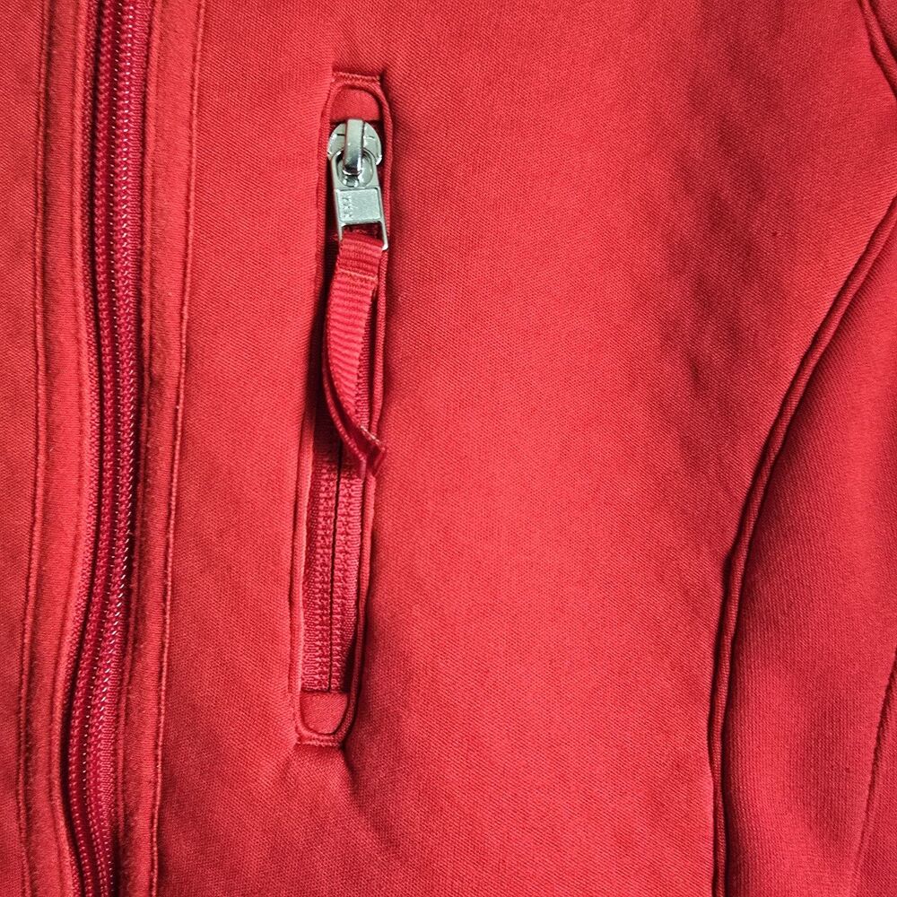 Nike FIT Therma Running Full Zip Jacket Med Red Phone & Zip Pockets - Picture 3 of 8